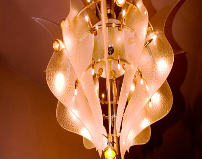 Golden Fantasy in the Round Light Sculpture