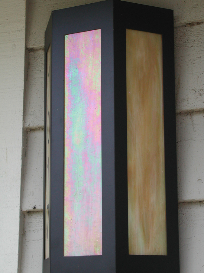 Custom Opalescent Exterior Wall Sconce